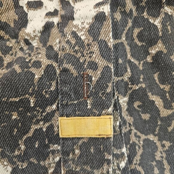 Mystree Leopard Print Denim Front Button Closure Jacket - Picture 14 of 14